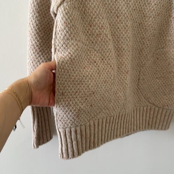REI Co-op Wallace Lake Beige Wool Chunky Knit Mock Neck XS Pockets - Picture 2 of 6